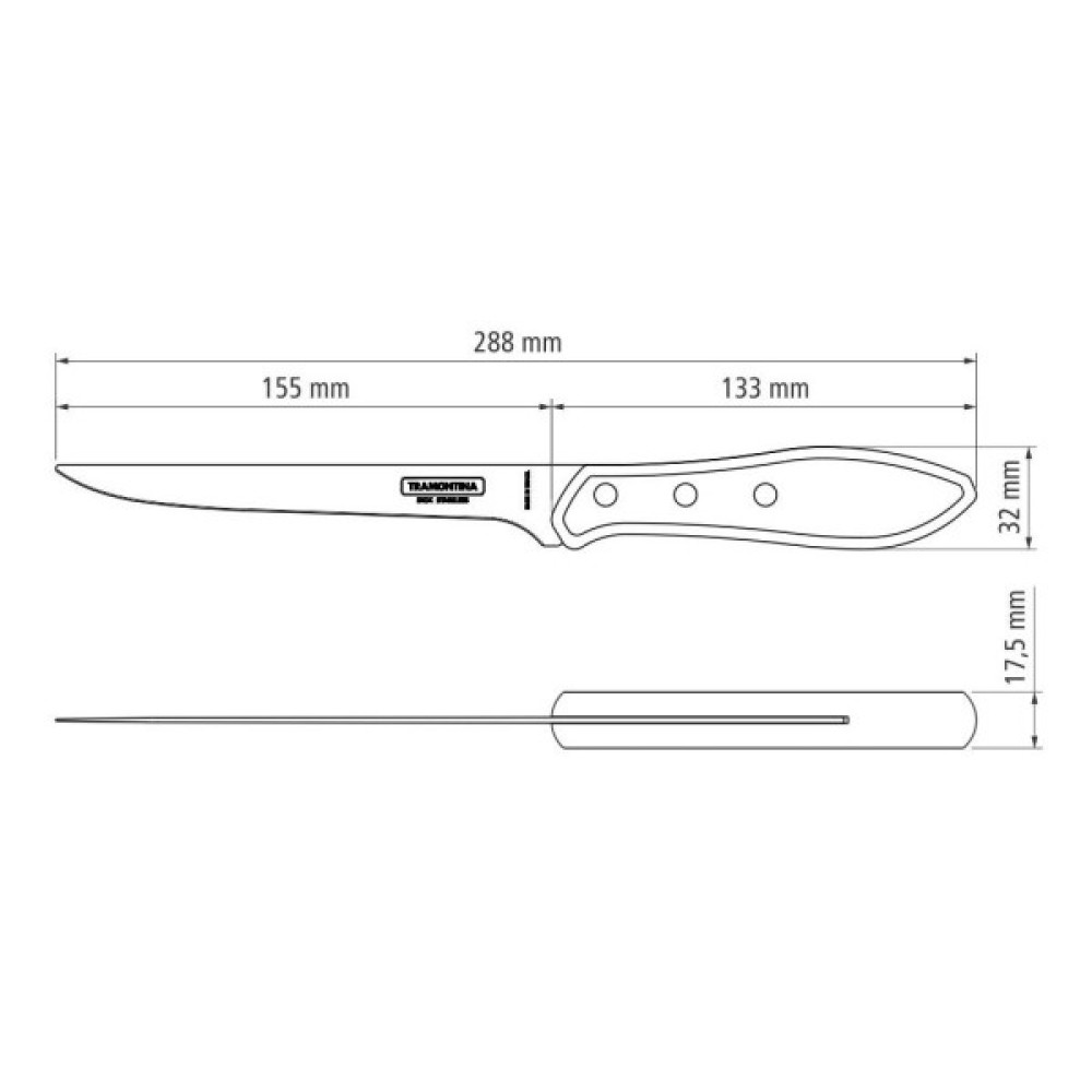 Кухонний ніж Tramontina Barbecue Polywood Fillet 152 мм Червоне Дерево (21188/176)