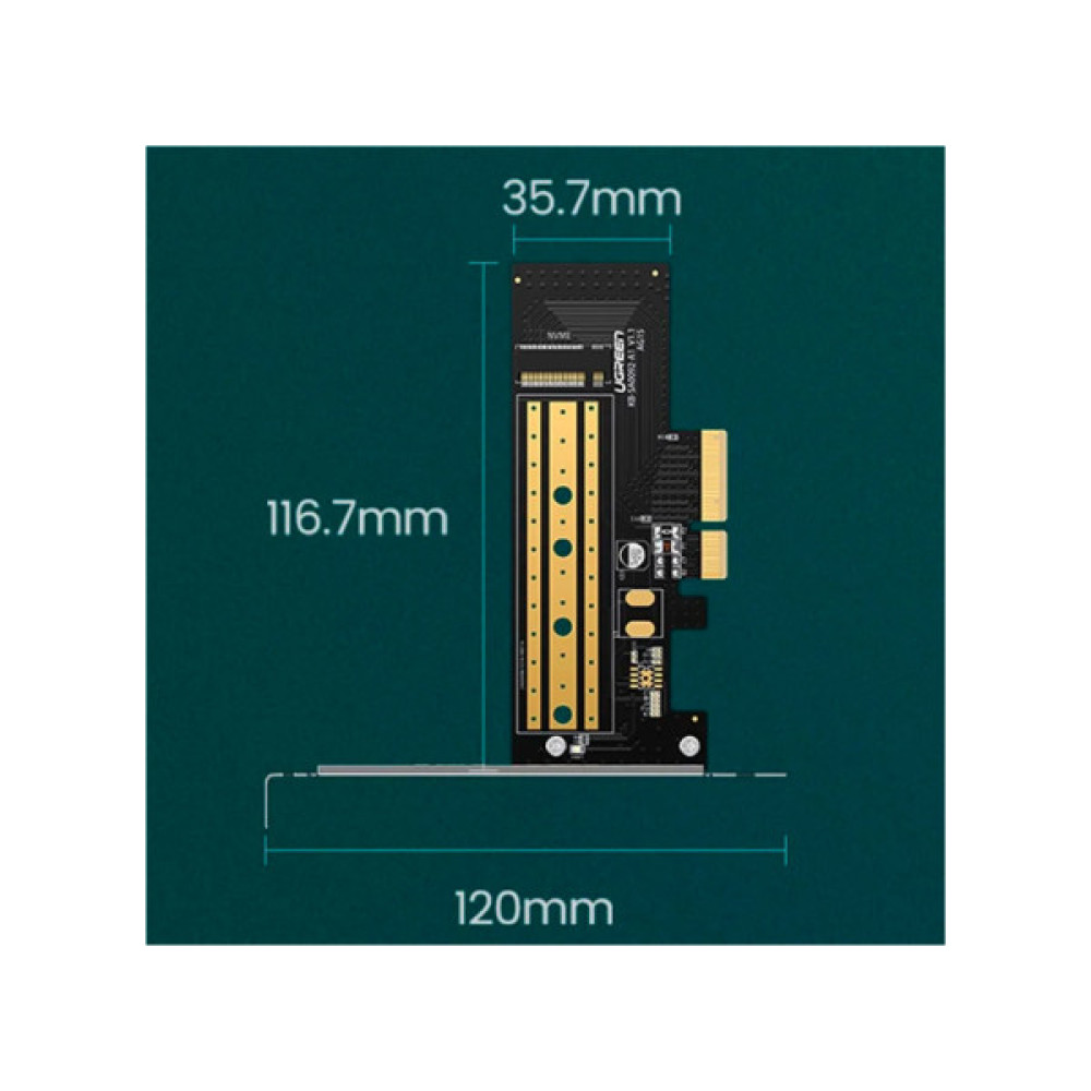 Контролер Ugreen PCI-E 3.0 for SSD M.2 (NVMe) x4 CM302 (70503)