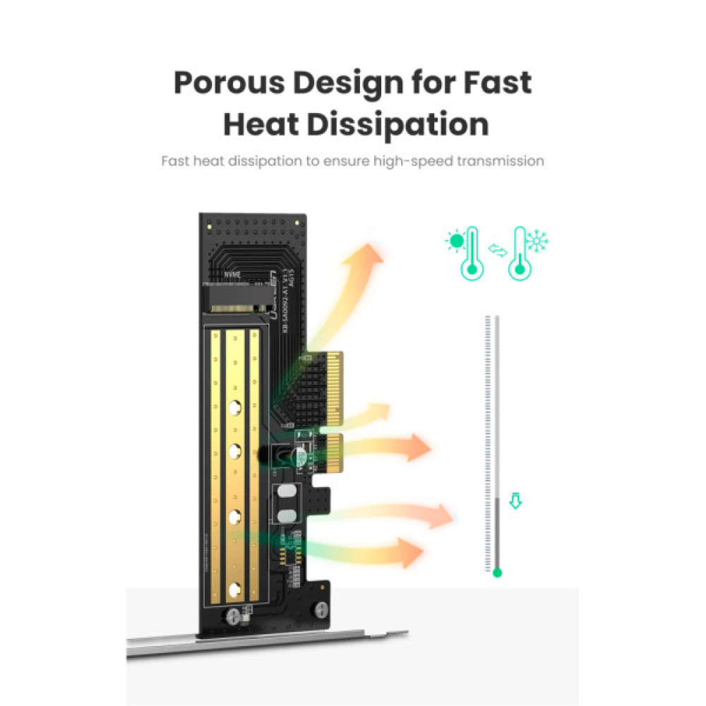 Контролер Ugreen PCI-E 3.0 for SSD M.2 (NVMe) x4 CM302 (70503)