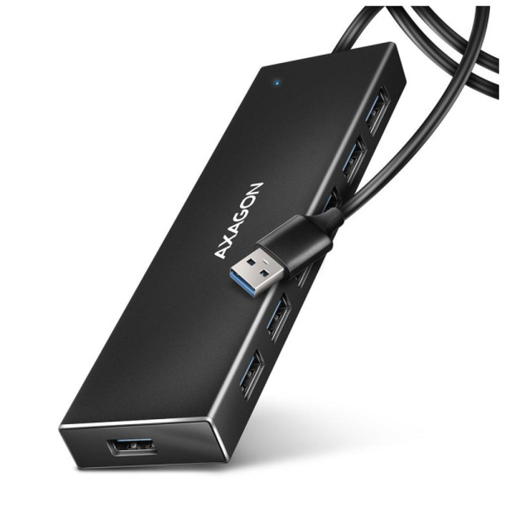 Концентратор AXAGON USB 3.1 to 7xUSB 3.0 black (HUE-F7A)