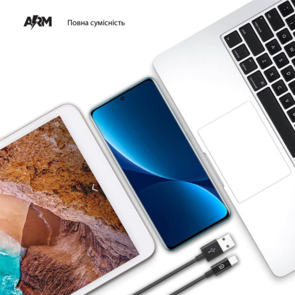 Дата кабель USB 2.0 AM to USB-C 1.0m AMD718B black Armorstandart (ARM64291)