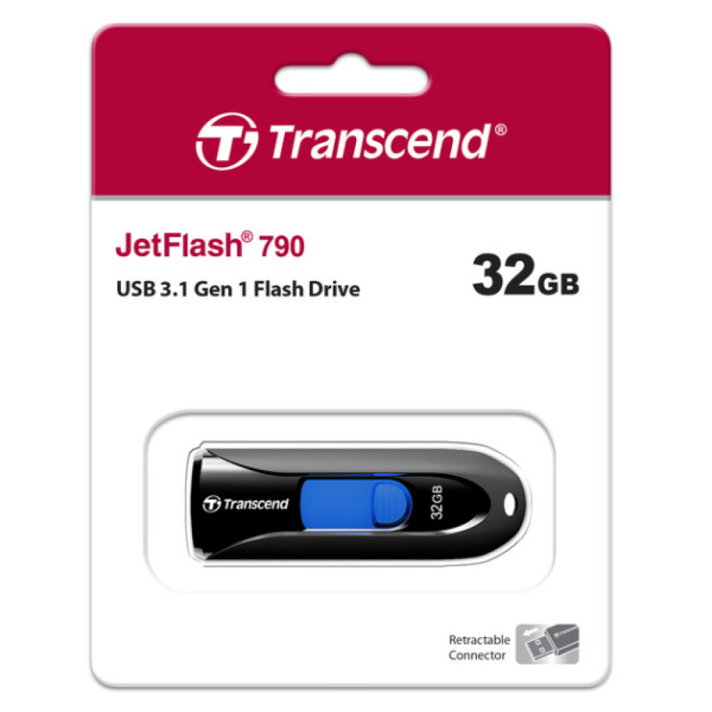 Накопичувач Transcend  32GB USB 3.1 Type-A JetFlash 790 Чорний