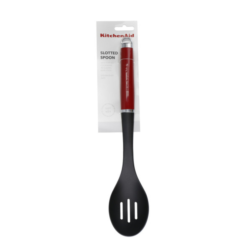 Ложка кухарська KitchenAid Coreline для сервіровки з прорізами, 35,3 см, червона (KAG004OHERE)