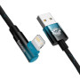 Дата кабель USB 2.0 AM to Lightning 1.0m 2.4A 90° corner black/blue Baseus (CAVP000021) Дата кабель USB 2.0 AM to Lightning 1.0m 2.4A 90° corner black/blue Baseus (CAVP000021)