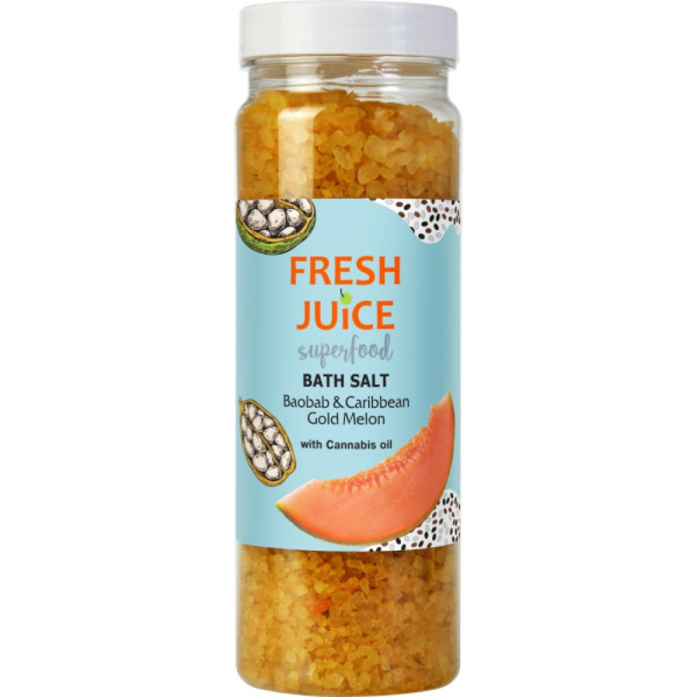 Сіль для ванн Fresh Juice Superfood Baobab & Caribbean Gold Melon 700 г (4823015942167)