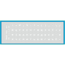 Наклейка на клавіатуру BestKey мініатюрна прозора, 56, білий (BKm3WhTr)