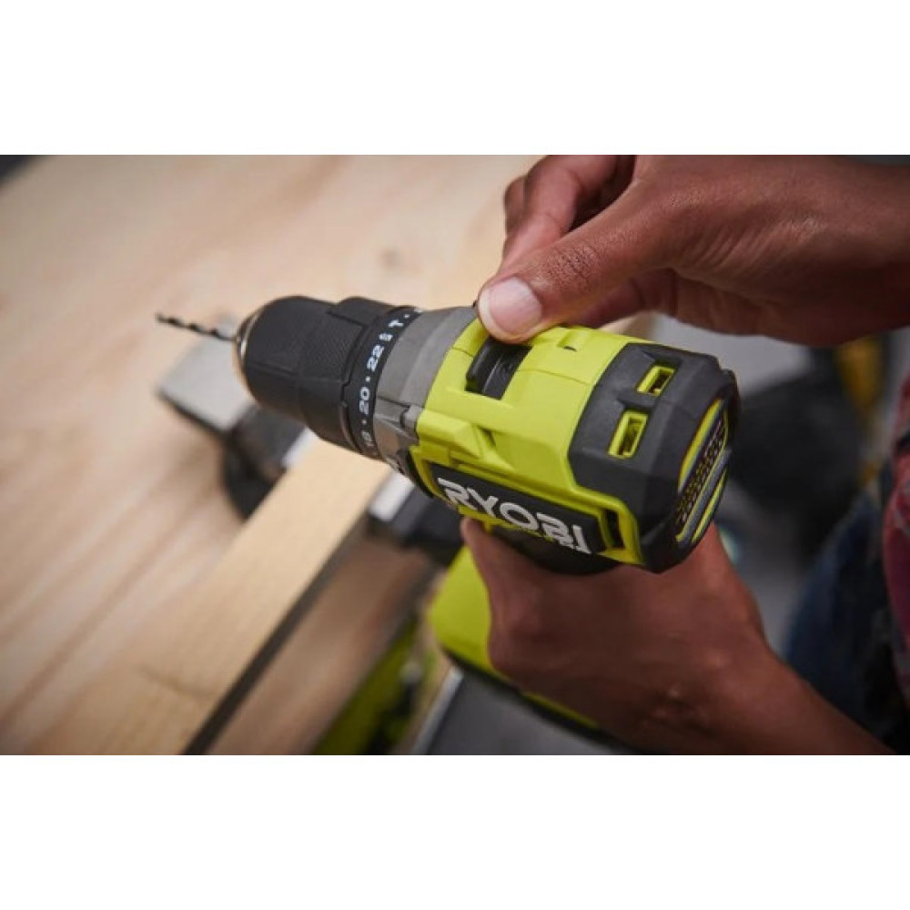 Шурупокрут-дриль акумуляторний Ryobi ONE+ HP RPD18C1-1C20G 18В 1х2А·год ЗП 60Нм 450·1700об/хв 0.95кг сумка