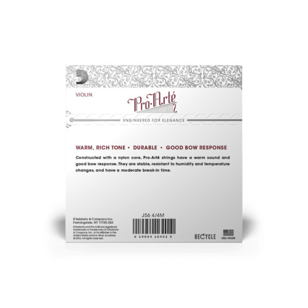 Струни для скрипки D'Addario Pro-Arte Violin String Set 4/4 Scale Medium Tension (J56 4/4M)