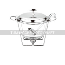 Мармит Ardesto Black Mars 3800мл, скло, нержавіюча сталь, круглий, прозорий (AR2416FW)