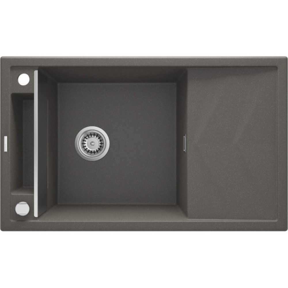 Мийка кухонна Deante Magnetic, граніт, прямокут., з крилом, 820х500х219мм, чаша - 1, накладна, антрацит