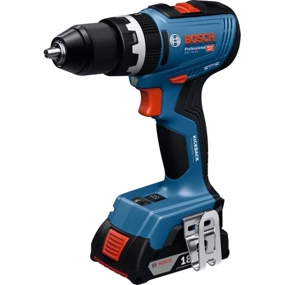 Шурупокрут-дриль ударний акумуляторний Bosch Professional GSB 18V-65 18В 2х5А·год 31·65Нм 0-2100об/хв ЗП GAL18V-40 кейс 1.12кг