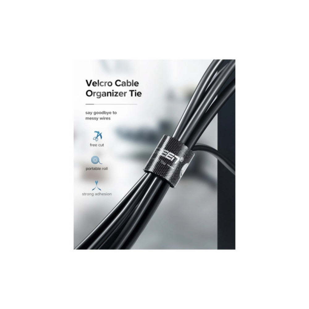 Набір для кріплення стрічка-липучка LP124 20mm Cable Tie Band 2m Black Ugreen (40354)