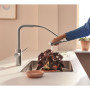 Змішувач для кухні Grohe Blue Pure Minta, довж.виливу - 223мм, поворотний/витяжний, 2 води, супер сталь