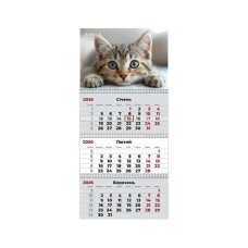 Календар Axent настінний квартальний 2026 р.,3 пружини Cats 1 (8803-26-13-A)
