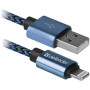 Дата кабель USB 2.0 AM to Lightning 1.0m ACH01-03T 2.1A blue Defender (87811) Дата кабель USB 2.0 AM to Lightning 1.0m ACH01-03T 2.1A blue Defender (87811)