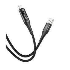 Дата кабель USB 2.0 AM to Lightning 1.0m 2.4A LED black XO (NB162-L-1-BK)