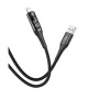Дата кабель USB 2.0 AM to Lightning 1.0m 2.4A LED black XO (NB162-L-1-BK)