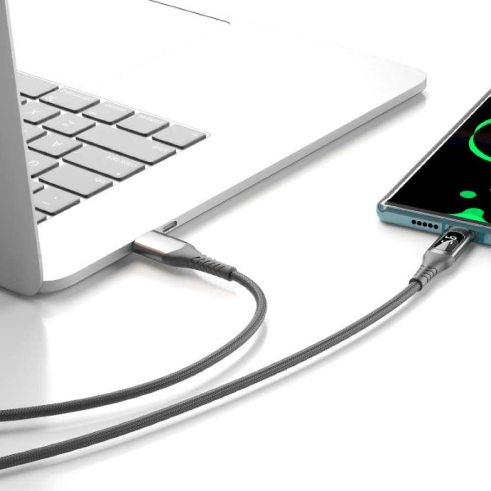 Дата кабель USB 2.0 AM to Lightning 1.0m 2.4A LED black XO (NB162-L-1-BK)