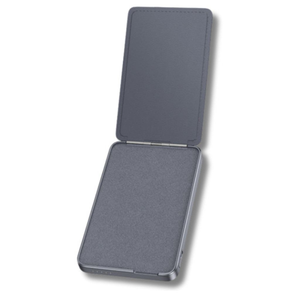 Батарея універсальна HOCO 5000mAh Title PD/20W Magnetic with stand + mini wallet Grey (Q46 / 714988)