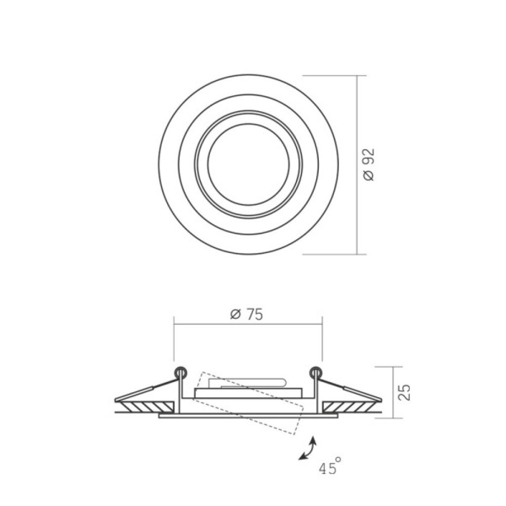Світильник точковий Videx під лампу GU10 врізний Круглий Білий (VL-SPF08R-W)