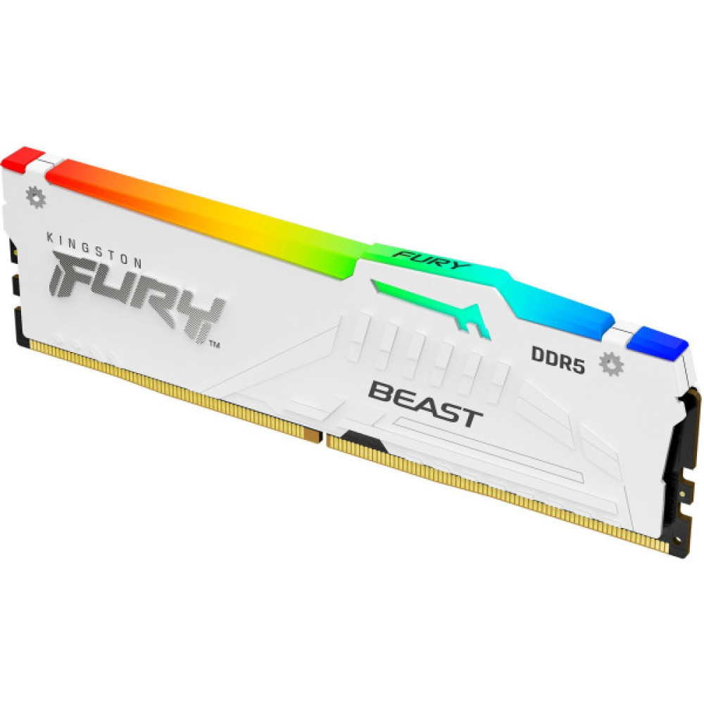 Пам'ять ПК Kingston DDR5 16GB 5600 FURY Beast RGB EXPO Білий