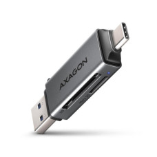 Зчитувач флеш-карт AXAGON USB-C + USB-A to SD/microSD 5Gbps gray (CRE-DAC)