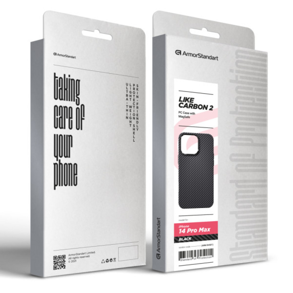 Чохол до мобільного телефона Armorstandart LikeCarbon2 MagCase для Apple iPhone 14 Pro Max Black (ARM84501)