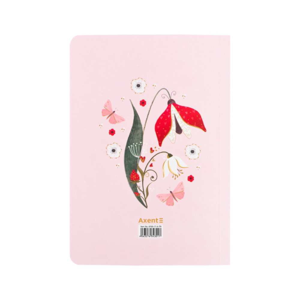 Книга записна Axent A5 TR Secret Garden 1, 80 аркушів клітинка (8700-17-A-TR)