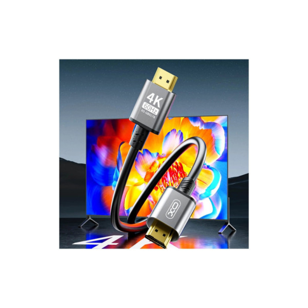 Кабель мультимедійний HDMI M to HDMI M 5.0m V2.0 black XO (GB017B-HDMI.tranish)