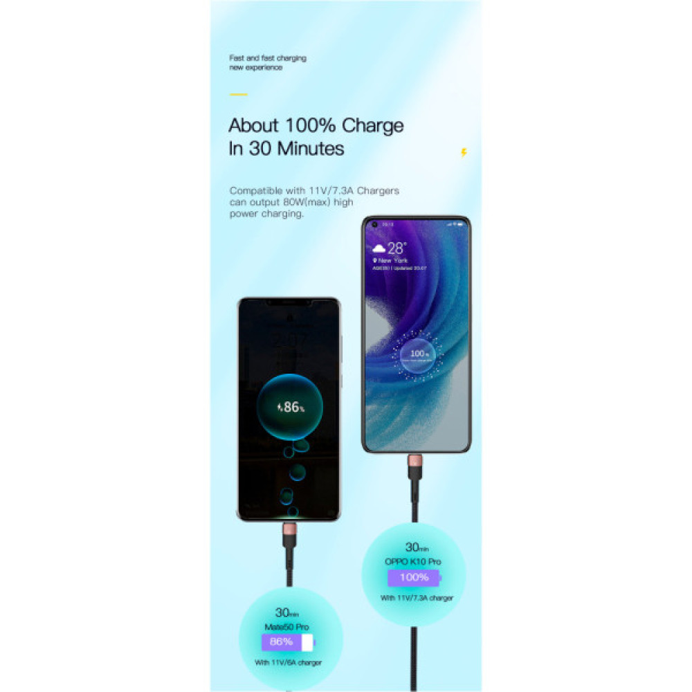 Дата кабель USB 2.0 AM to USB-C 3.0m 7A black Essager (EXCT-XCC01)