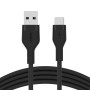 Кабель Belkin USB-A > USB-C заряджання/синхронізації 15Вт, 3м, силіконовий з кліпсою, чорний