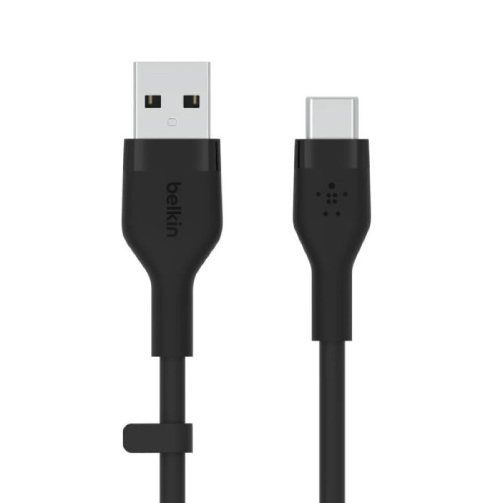 Кабель Belkin USB-A > USB-C заряджання/синхронізації 15Вт, 3м, силіконовий з кліпсою, чорний