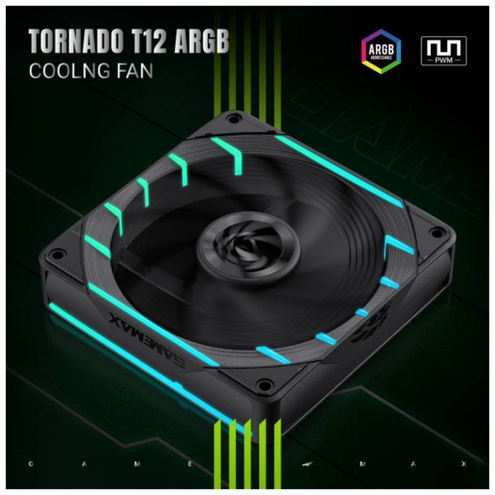Кулер до корпусу Gamemax Tornado T12 ARGB Кулер до корпусу Gamemax Tornado T12 ARGB