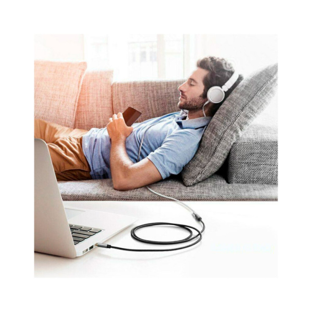 Кабель мультимедійний 3.5mm M to 3.5mm F 1.0m AV118 gray UGREEN (10592)