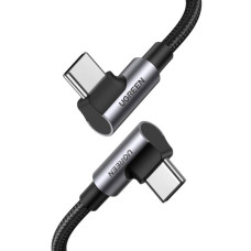 Дата кабель USB-C to USB-C 1.0m 100W (20V/5A) 90° corner braided black Ugreen (70696)