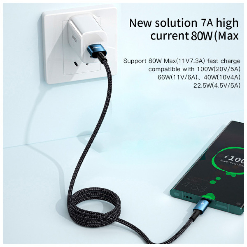 Дата кабель USB 2.0 AM to USB-C 1.0m 100W black Essager (EXC7A-CG01-P)