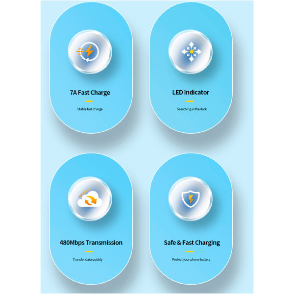 Дата кабель USB 2.0 AM to USB-C 1.0m 100W black Essager (EXC7A-CG01-P)