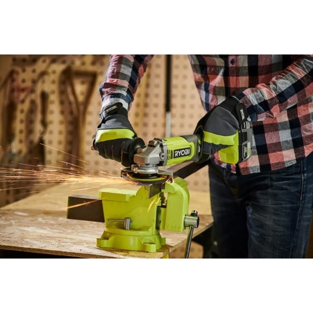 Шліфмашина кутова акумуляторна Ryobi ONE+ RAG18125-0 125мм 18В 9000об·хв 2.2кг без АКБ та ЗП