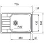Мийка кухонна Franke Spark, нерж.сталь, прямокутник, з крилом, 780х500х160мм, чаша - 1, врізна, оборотна, SKL 611-78 XL, нерж декор Мийка кухонна Franke Spark, нерж.сталь, прямокутник, з крилом, 780х500х160мм, чаша - 1, врізна, оборотна, SKL 611-78 XL, нерж декор