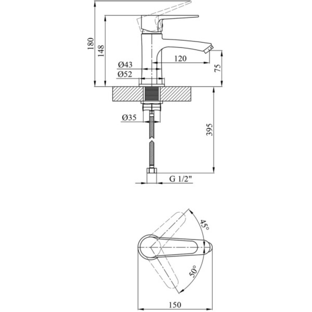 Змішувач Kroner Elbe-C010 (CV014918)