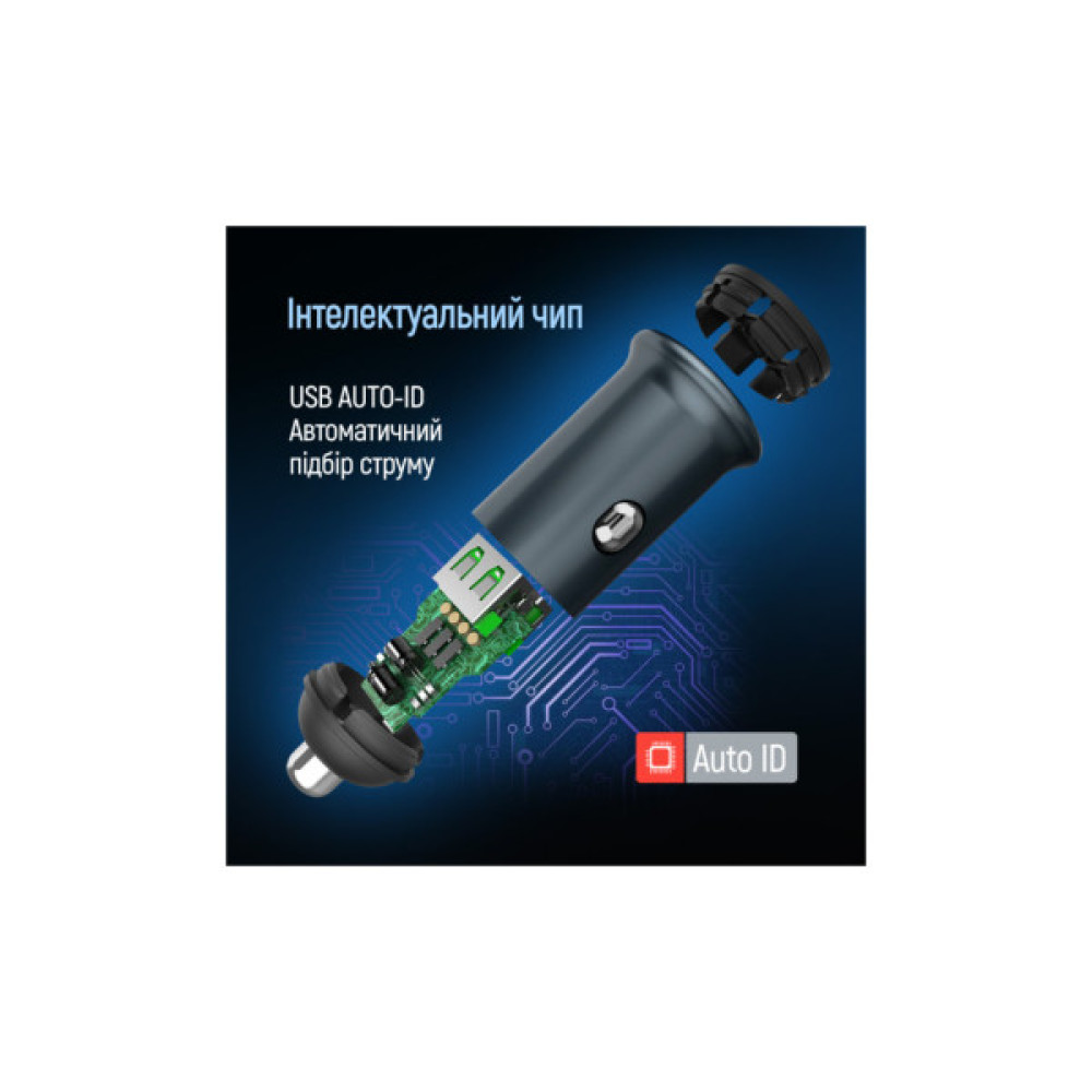 Зарядний пристрій ColorWay USB-C PD30W + USB QC3.0 car adapter (CW-CHA065PD-GR)