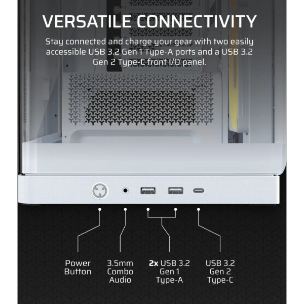 Корпус для ПК Corsair FRAME 4500X LX-R RGB Tempered Glass White (CC-9011317-WW)