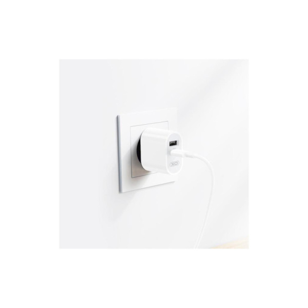 Зарядний пристрій XO L97 (1Type-C/1USB/2.4A) + USB - MicroUSB White (XO-L97-MC)
