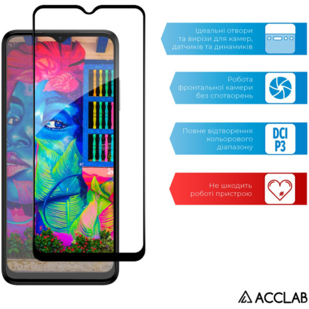 Скло захисне ACCLAB Full Glue Nokia C32 Black (1283126582219)