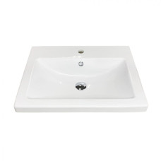 Раковина, умивальник Adamant CERS, штучний камінь, прямокут., з отвором для змішувача, з отвором для переливу, 495x390x158мм, накладний, білий