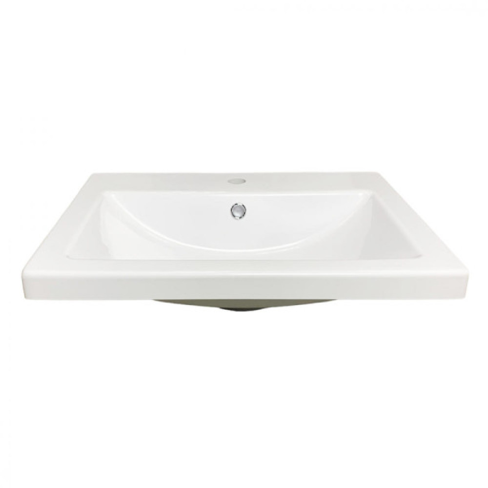 Раковина, умивальник Adamant CERS, штучний камінь, прямокут., з отвором для змішувача, з отвором для переливу, 495x390x158мм, накладний, білий