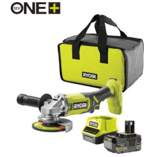 Шліфмашина кутова акумуляторна Ryobi ONE+ RAG18125-1C40S 125мм 18В 1х4А·год 9000об/хв 2.2кг сумка