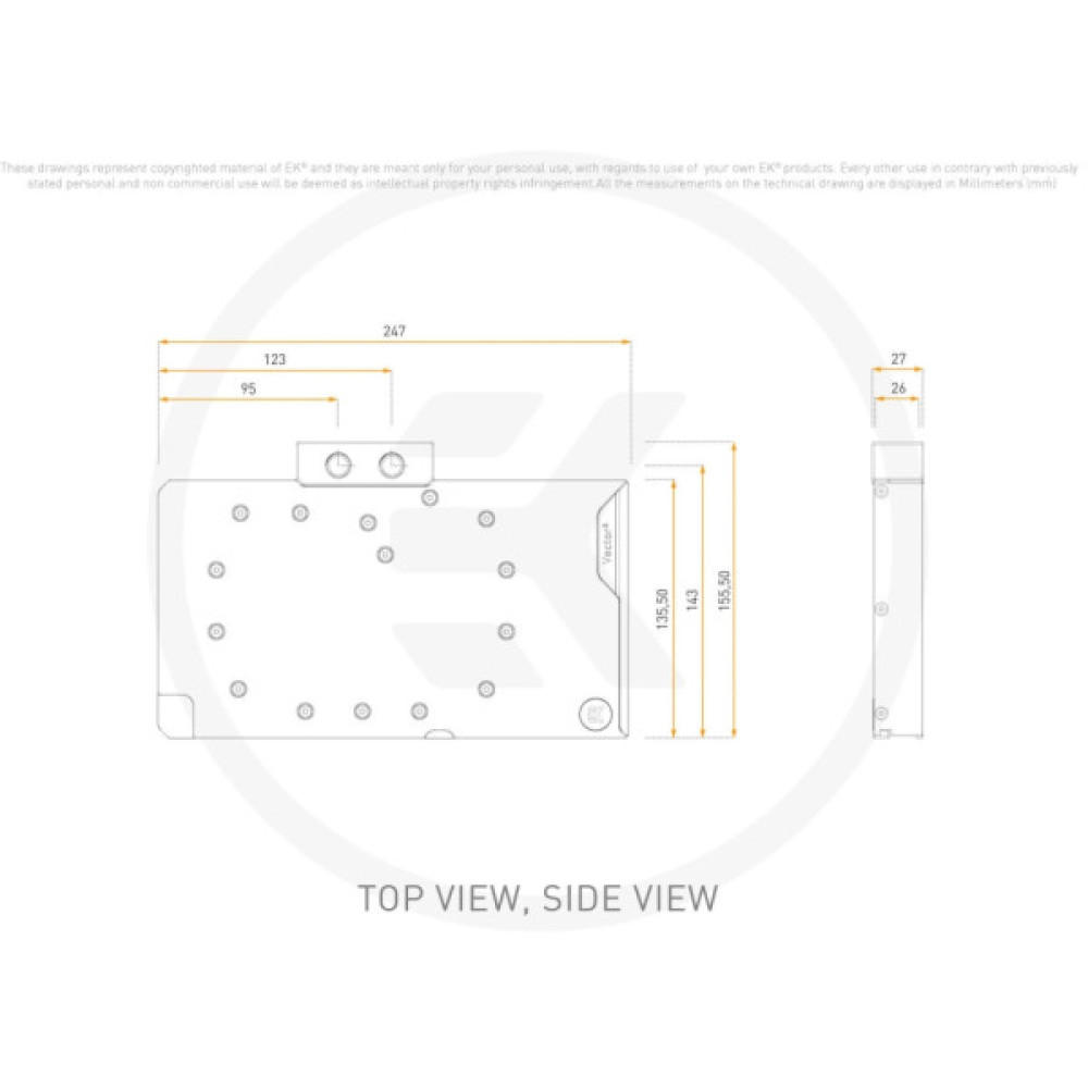 Водоблок Ekwb EK-Quantum Vector TUF RTX 5090 - Plexi (3831129901094) (3831129901094)