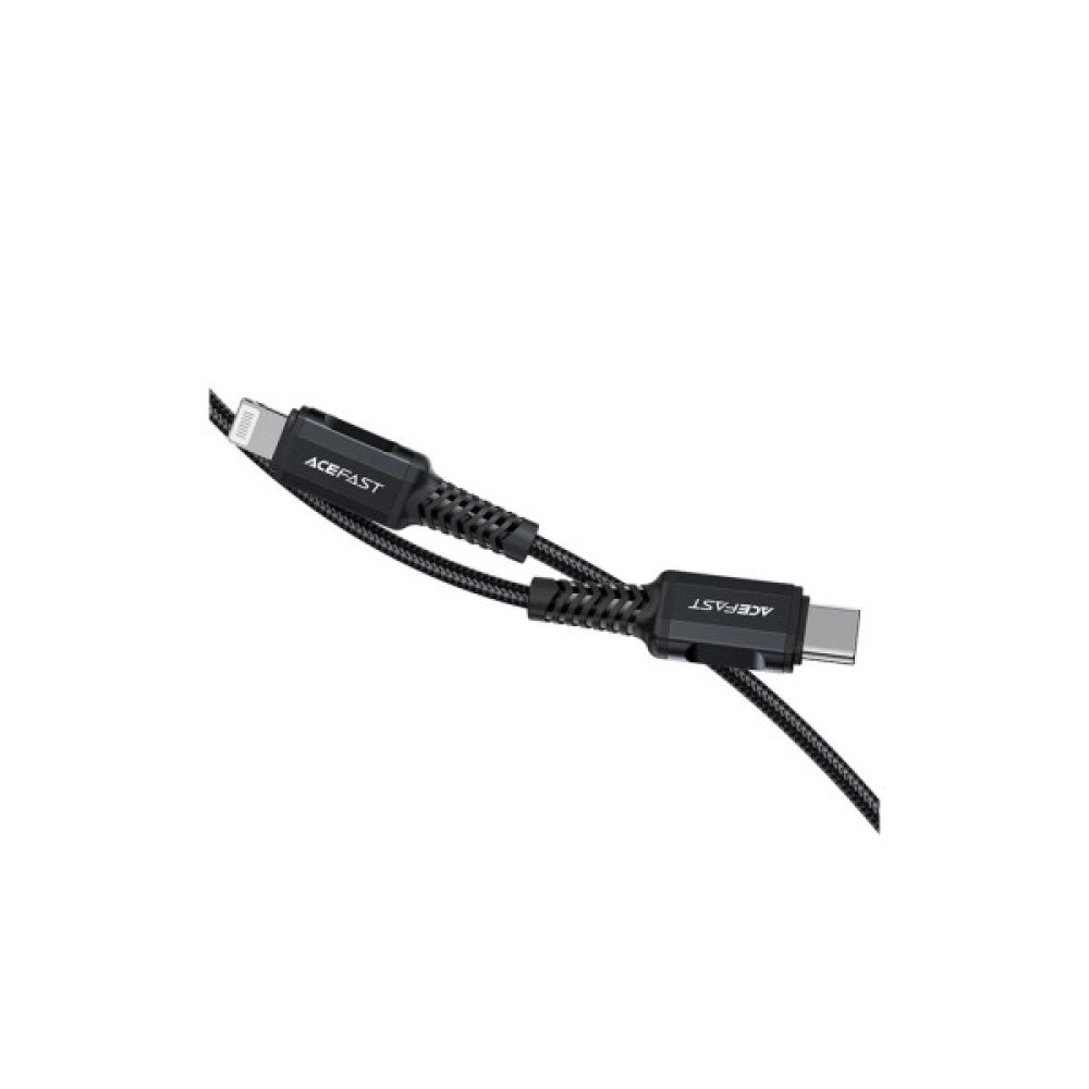 Дата кабель USB-C to Lightning 1.8m 30W 3A nylon black Acefast (6974316281306)