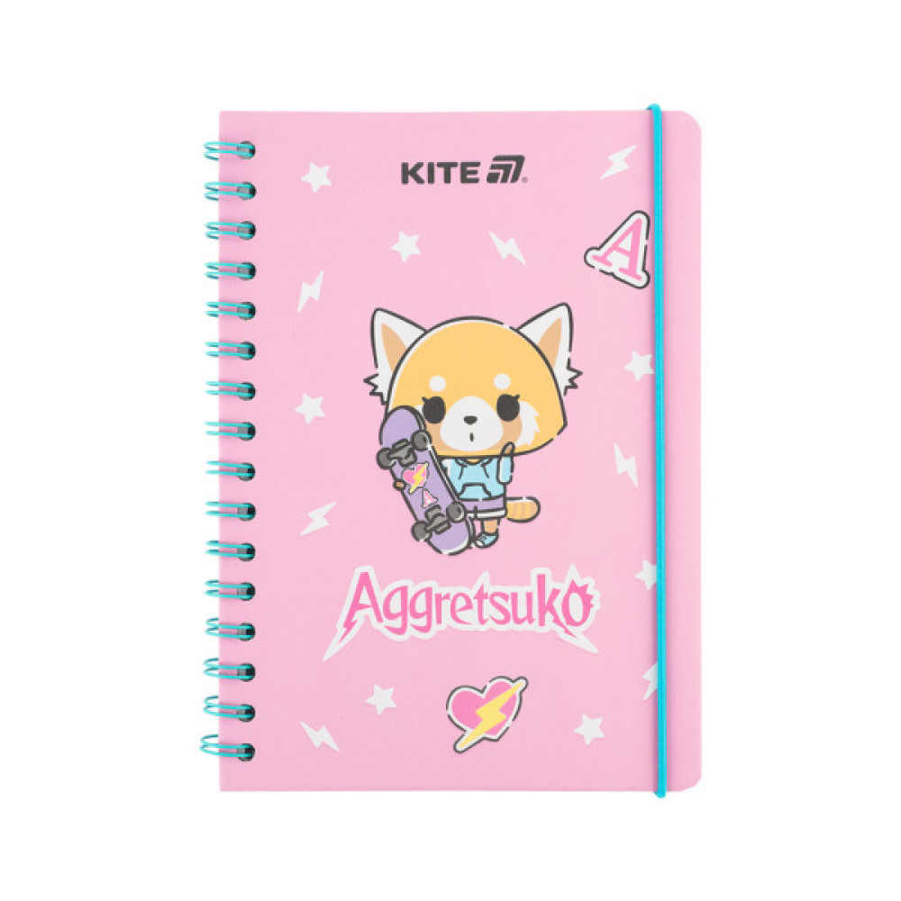 Блокнот Kite на спіралі A5 Aggretsuko , 80 аркушів, клітинка (AR25-190)
